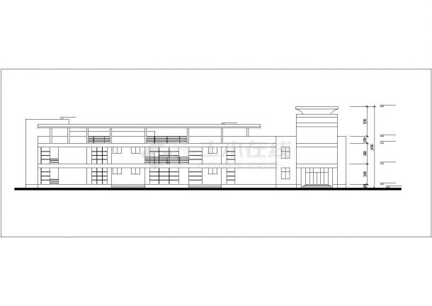 驻马店市某小区2600平米3层框架结构幼儿园平立剖面设计CAD图纸-图一