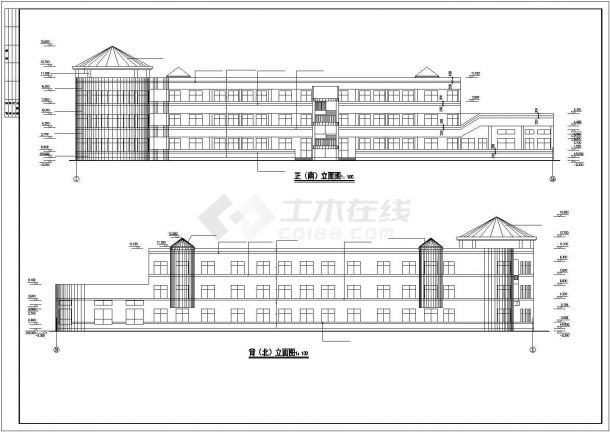 温州市某小区3200平米3层框架结构幼儿园建筑设计CAD图纸-图一