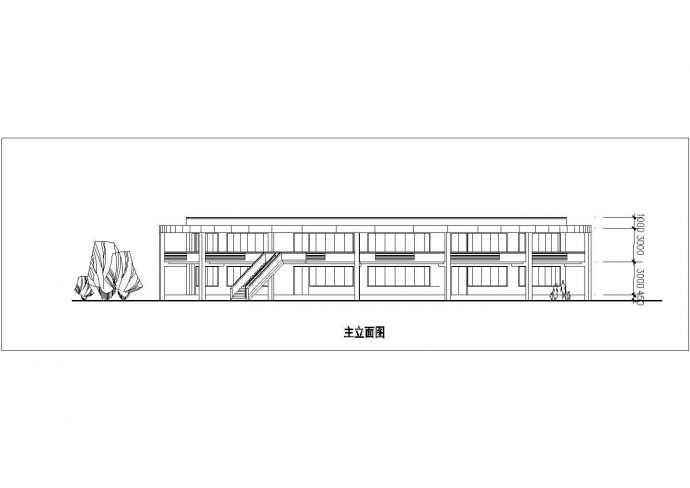 常熟市某社区1200平米2层框架结构幼儿园平立剖面设计CAD图纸_图1
