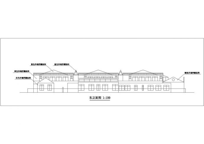 某私立幼儿园1800平米2层框架结构办公楼平立剖面设计CAD图_图1