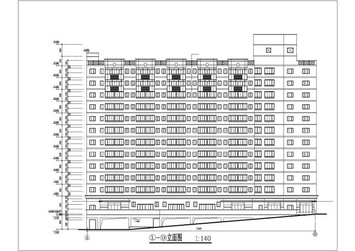 镇江某大学1.2万平米12层框架结构学生宿舍楼建筑设计CAD图纸_图1
