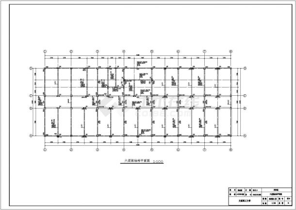 某地上六层框架结构教学楼结构毕业设计CAD图纸-图二