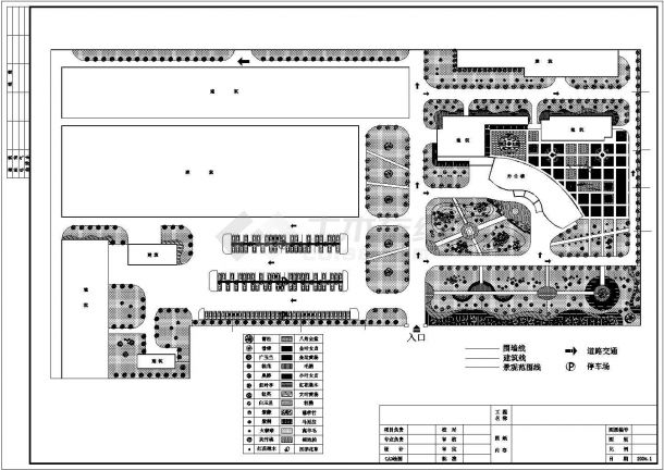 某大型厂区环境绿化详细方案设计施工CAD图纸-图一