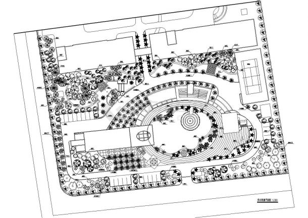 某地区厂区绿化乔木布置详细方案设计施工CAD图纸-图一
