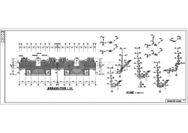 某6+1阁楼层(1梯2户4单元)普通住宅楼给排水设计cad全套施工图（含施工说明）-图一