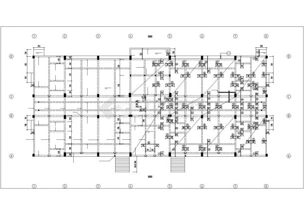 昆山市某大学工厂6层框架结构宿舍楼全套结构设计CAD图纸-图一