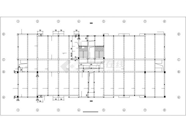 昆山市某大学工厂6层框架结构宿舍楼全套结构设计CAD图纸-图二