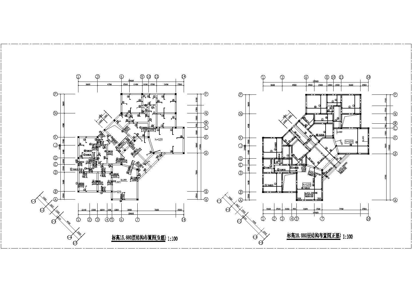 上海某街道社区7层砖混结构临街商住楼结构设计CAD图纸