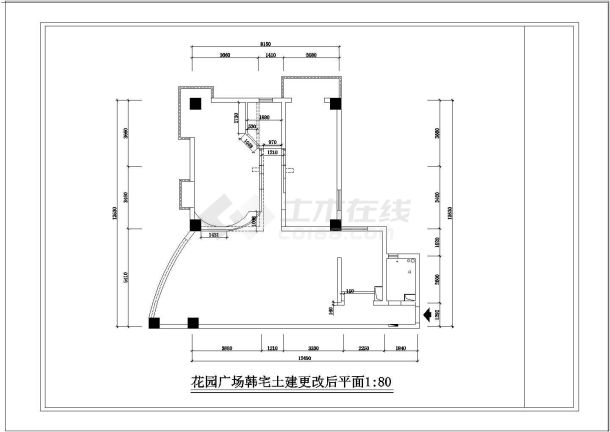 某花园广场高档住宅楼室内装修设计cad施工图-图一