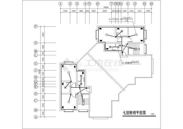 南京某小区7层框架结构临街商住楼电气系统设计CAD图纸-图一