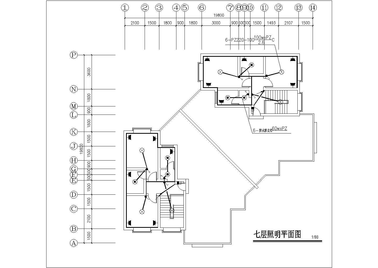 南京某小区7层框架结构临街商住楼电气系统设计CAD图纸