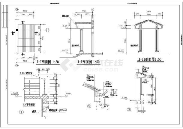 某框架结构2层简欧风格小别墅设计cad建筑施工图（带效果图）-图二