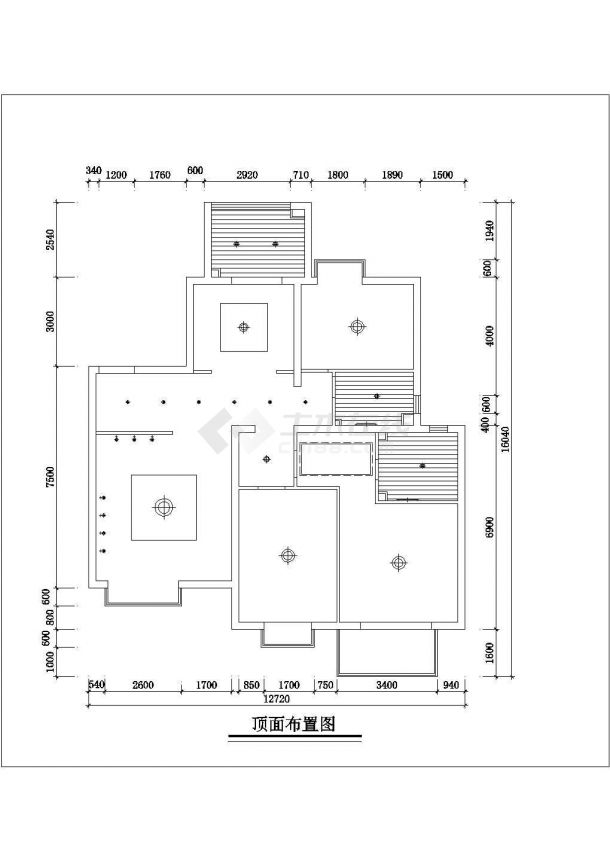 某家居室内装修平面cad设计施工图纸-图二