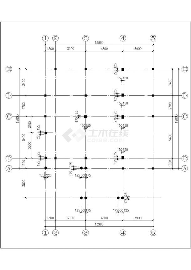 375平米3层框混结构单体别墅建筑结构设计CAD详图（含结构图）-图一