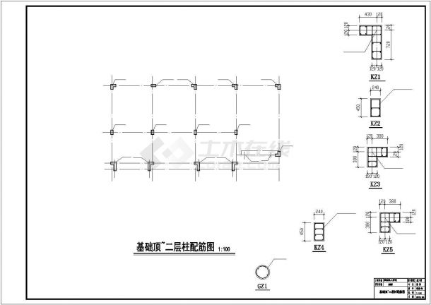 济南市某小区3层框混结构单体别墅结构设计CAD图纸（含阁楼）-图一
