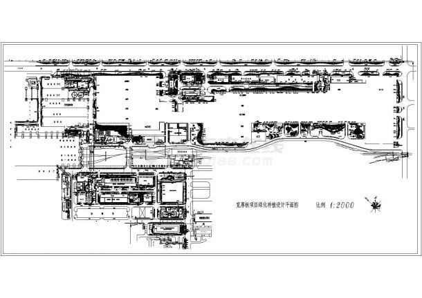 某大型工业厂区绿化景观详细方案设计施工CAD图纸-图一