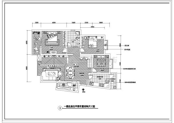  CAD design and construction drawing for interior decoration of duplex on second floor - Figure 2