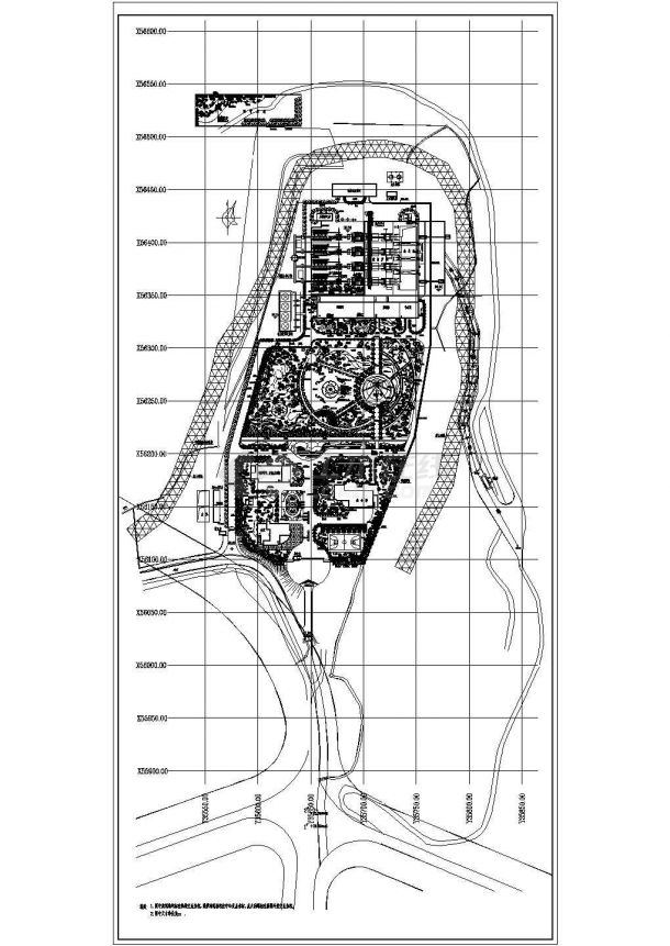 某垃圾处理厂区绿化规划详细方案设计施工CAD图纸（含说明书）-图一