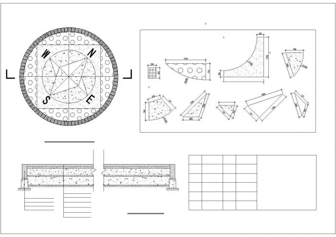 某圆形小广场cad设计施工图纸_图1