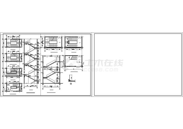 办公楼设计_10款29层公寓式办公楼梯cad施工详图-图二