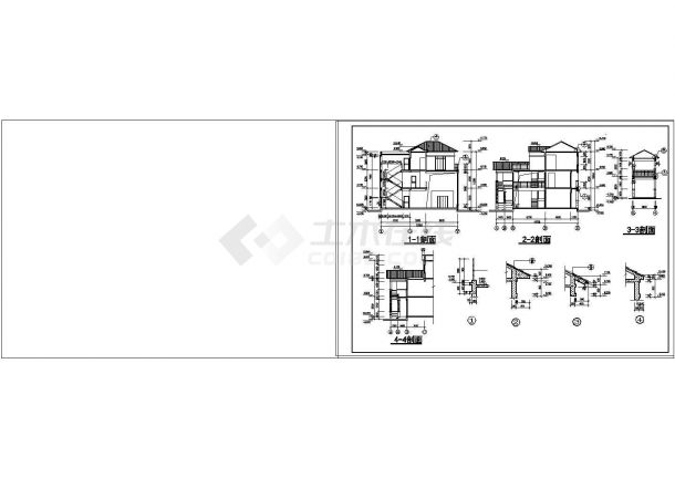 [新农村]2层田园式独栋别墅cad建筑设计施工图（含效果图）-图二