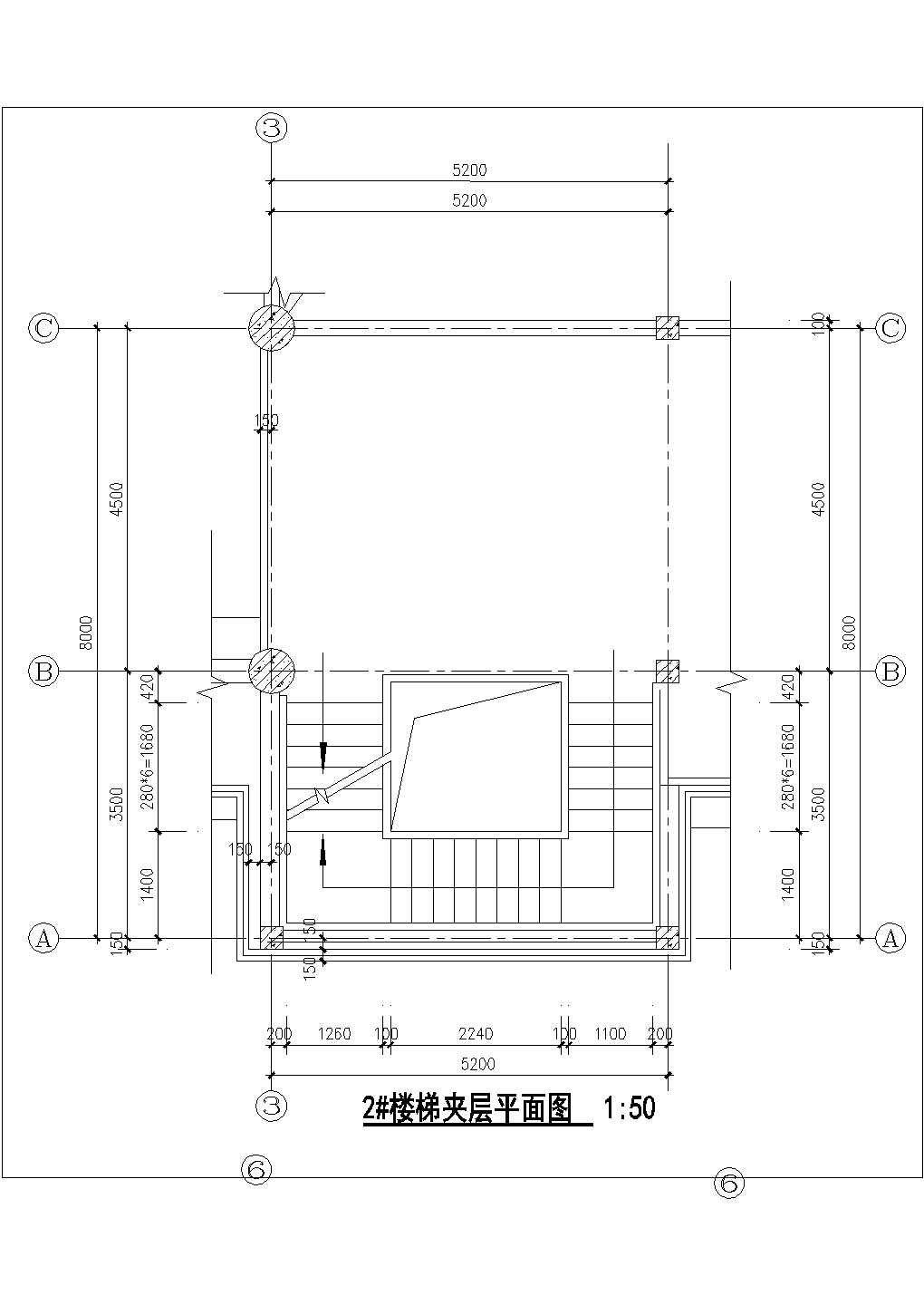 某高档会所楼梯设计cad图纸