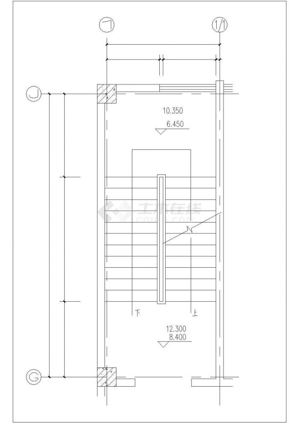 某五层六层普通楼梯设计cad施工图纸