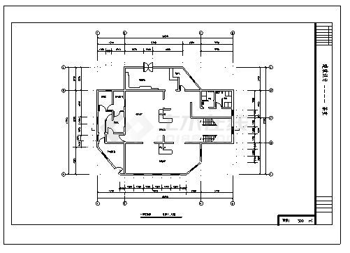 某市二层博物馆建筑施工cad图(含两套方案设计图)-图二