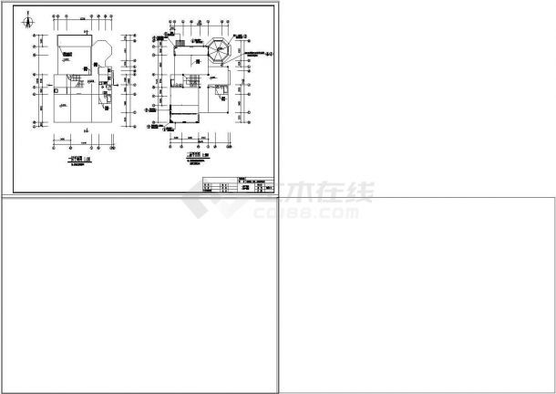 [湖南]400平3层简欧风格别墅建筑设计CAD施工图-图一