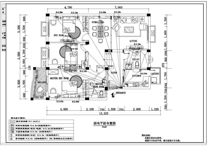 某国际小区样板房室内精装修cad设计施工图纸_图1
