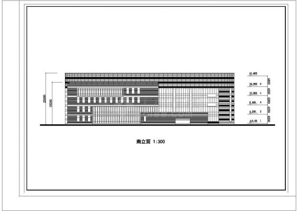 某长69米 宽约52米 五层学校图书馆建筑设计图含总平面图（无屋顶平面）-图一