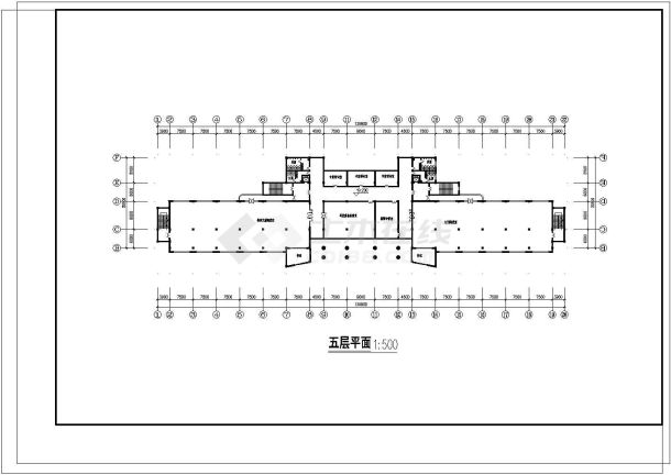 某19980平米大学图书馆建筑设计图-图一