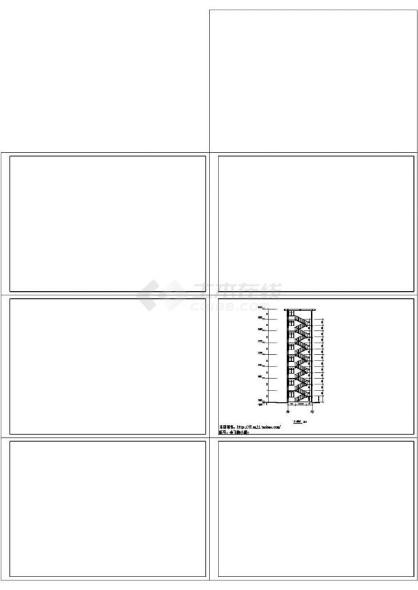某6层教师宿舍建筑方案设计施工CAD图纸（含目录说明、门窗表等）-图二