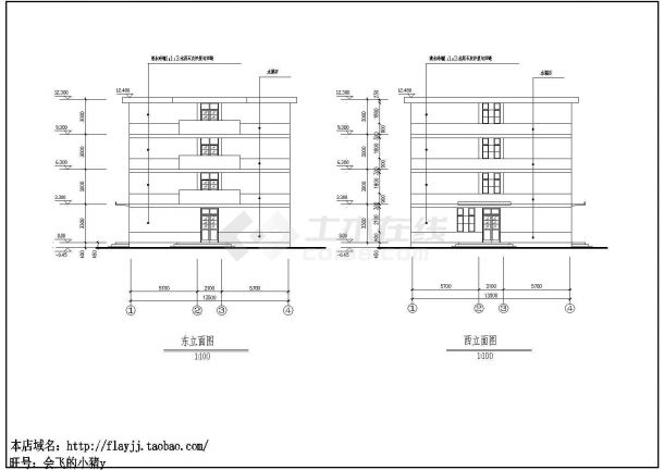 某4层职工宿舍建筑方案设计施工CAD图纸（含目录说明、门窗表等）-图二
