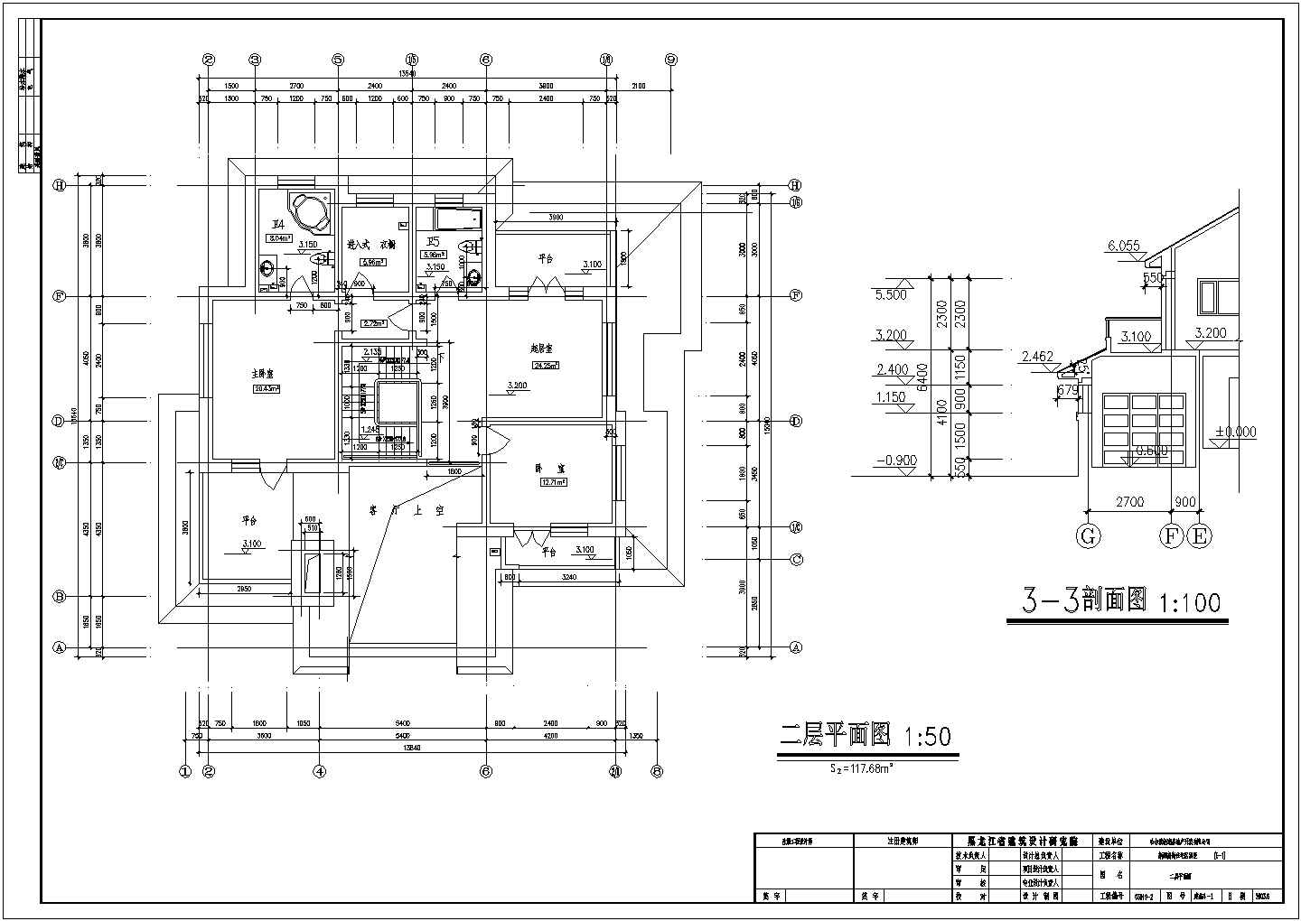 某2层框架结构欧式小别墅设计cad建筑施工图（带高清效果图）