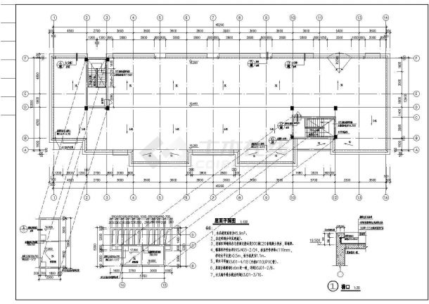 某餐厅工作人员宿舍建筑方案设计施工CAD图纸（含说明等）-图二