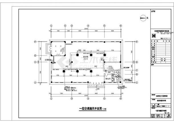 景华中学图书馆空调通风设计cad施工图（含设计说明）-图一