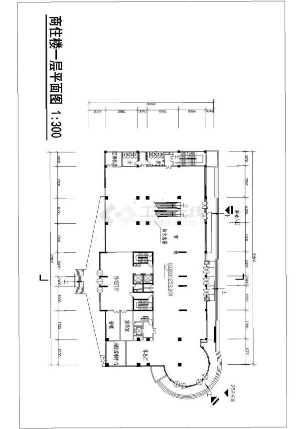 某地广场建筑详细设计cad施工图纸-图一