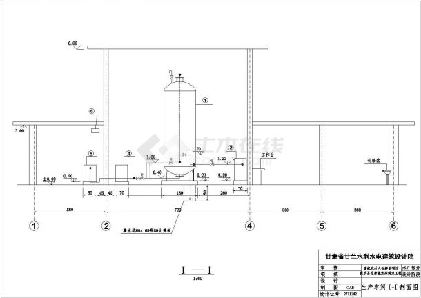 【最新】某水库供水工程水厂设计方案CAD图纸-图一