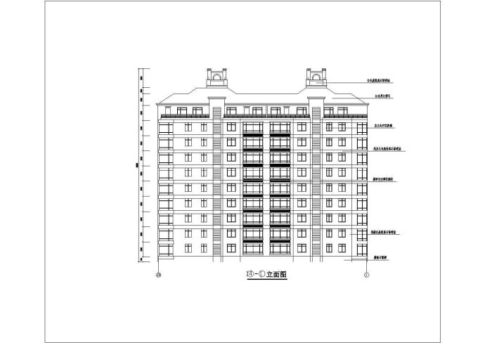 某9层大户型阁楼住宅楼建筑方案设计施工CAD图纸_图1