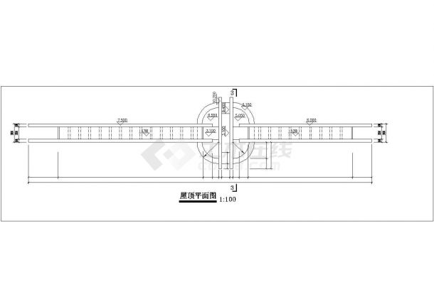 某大门建筑cad设计施工图纸带效果图-图一