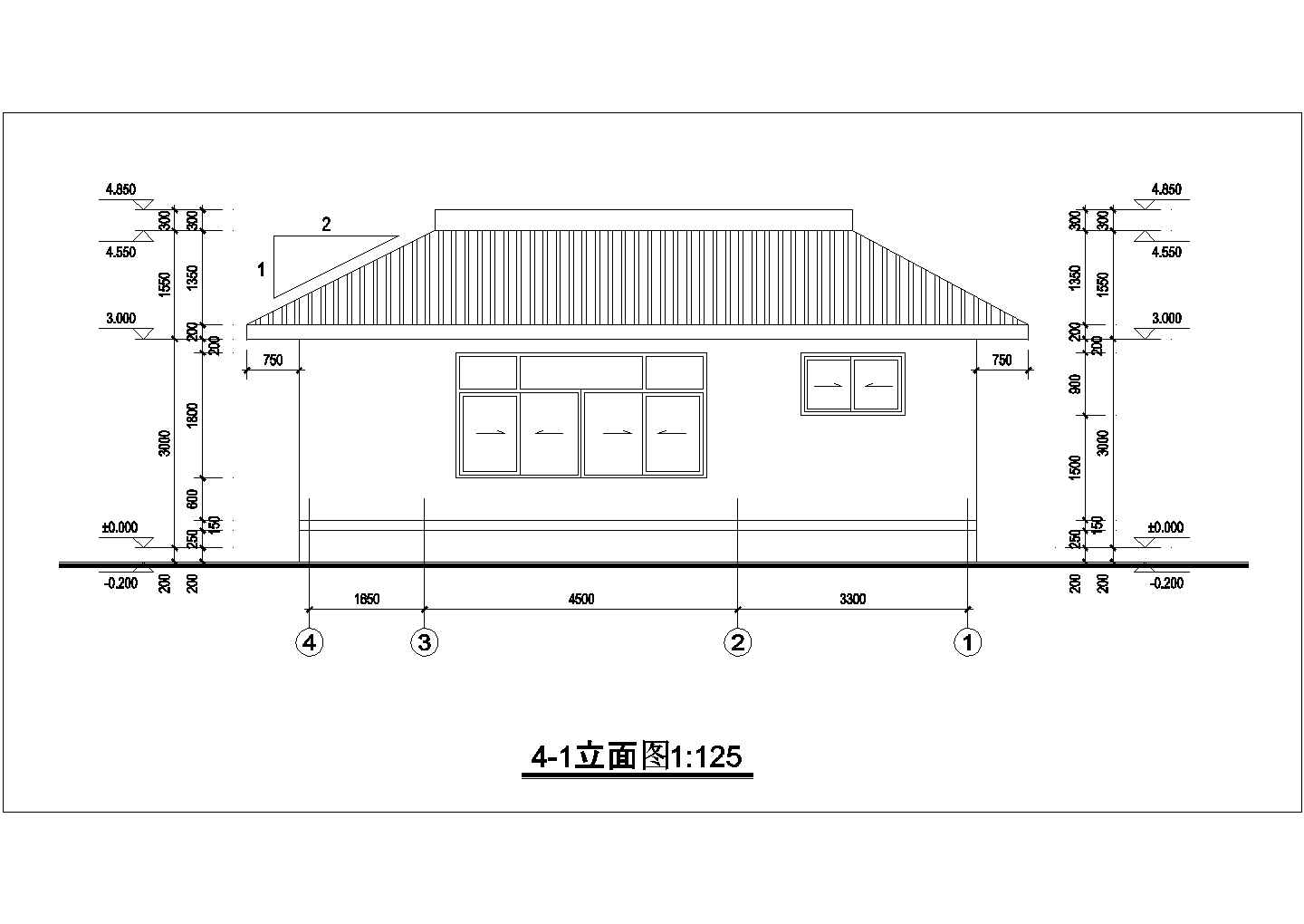 办公楼设计_某独栋办公楼cad建筑设计施工图纸