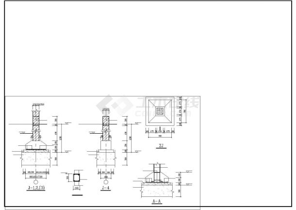 某工业园大门及门卫建筑设计cad施工图-图一