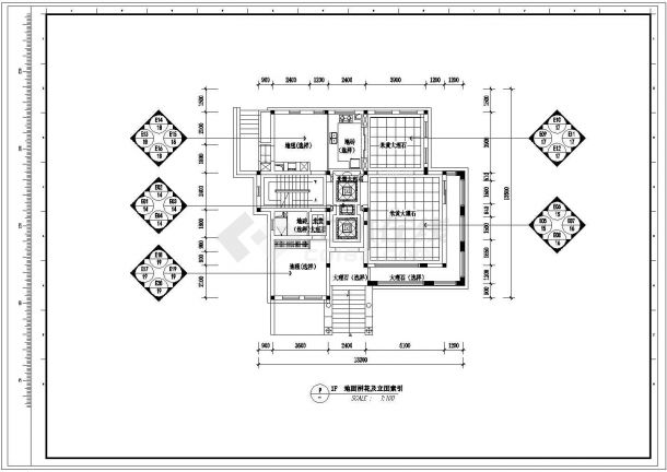 泰州整层别墅室内装修cad施工图纸-图一