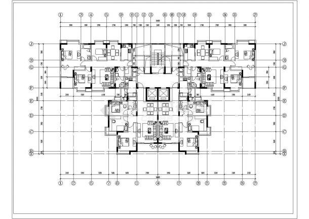 20多导高层住宅楼建筑整套cad施工图-图二