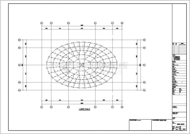 某网架结构图书馆（螺栓球节点，正放四角锥型）结构设计cad全套施工图（含设计说明）-图一