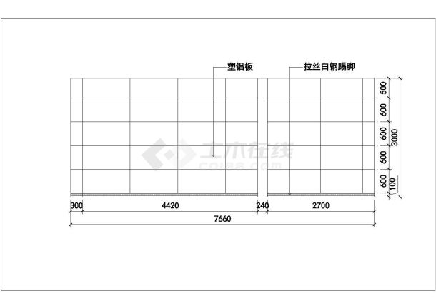 某CAD图书馆建筑外装饰施工CAD图纸（带效果CAD图）-图二