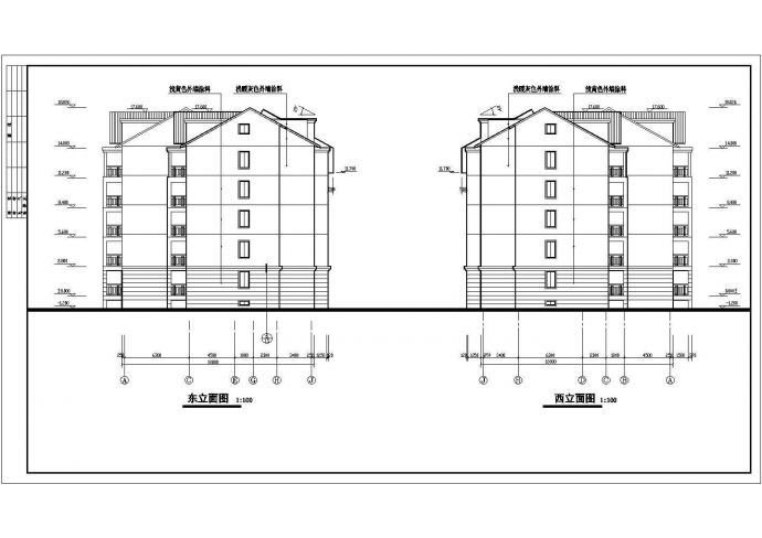 某五层对称户型节能住宅建筑方案设计施工CAD图纸_图1