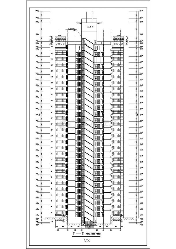 某二十八层电梯点式住宅楼建筑方案设计施工CAD图纸-图一