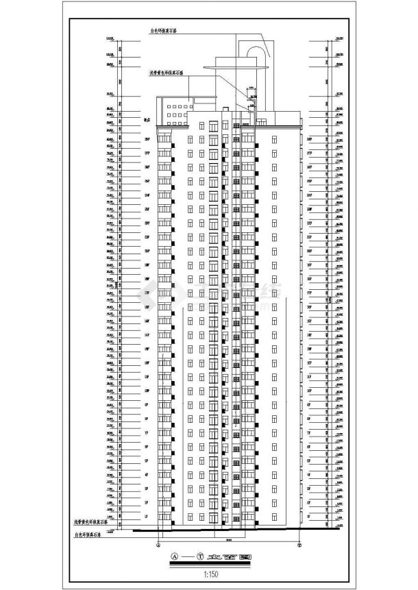 某二十八层电梯点式住宅楼建筑方案设计施工CAD图纸-图二